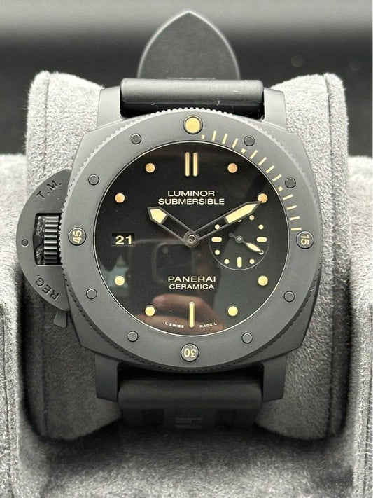 Panerai PAM00607 Luminor Submersible 1950 47mm Left-Handed Ceramica Limited Edition 2014 FULL SET Like New Pam 607 Destro