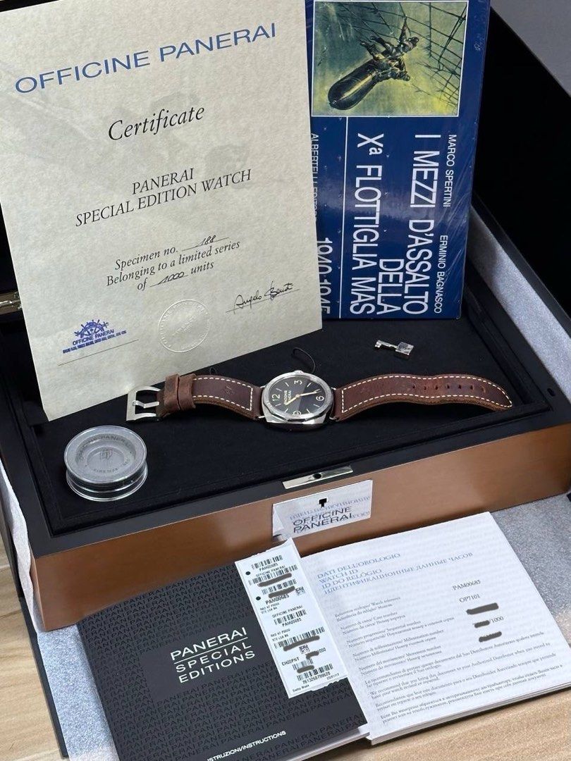 PAM00685 47mm Panerai Radiomir Acciaio 3 Days Manual Wind Limited Edition 1000 pieces Full Set Like New