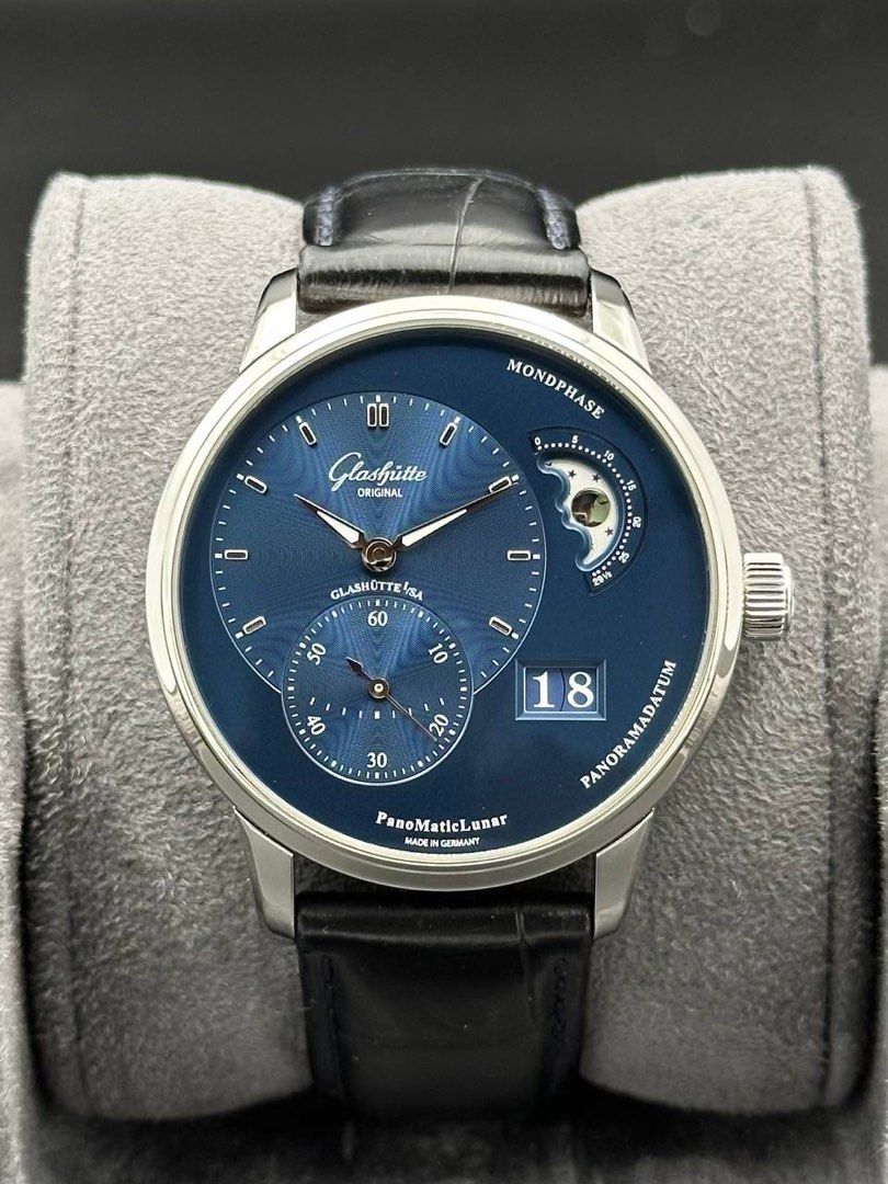 Glashutte Original Panomaticlunar Blue Moonphase GO Full Set Like New 1-90-02-46-31-61