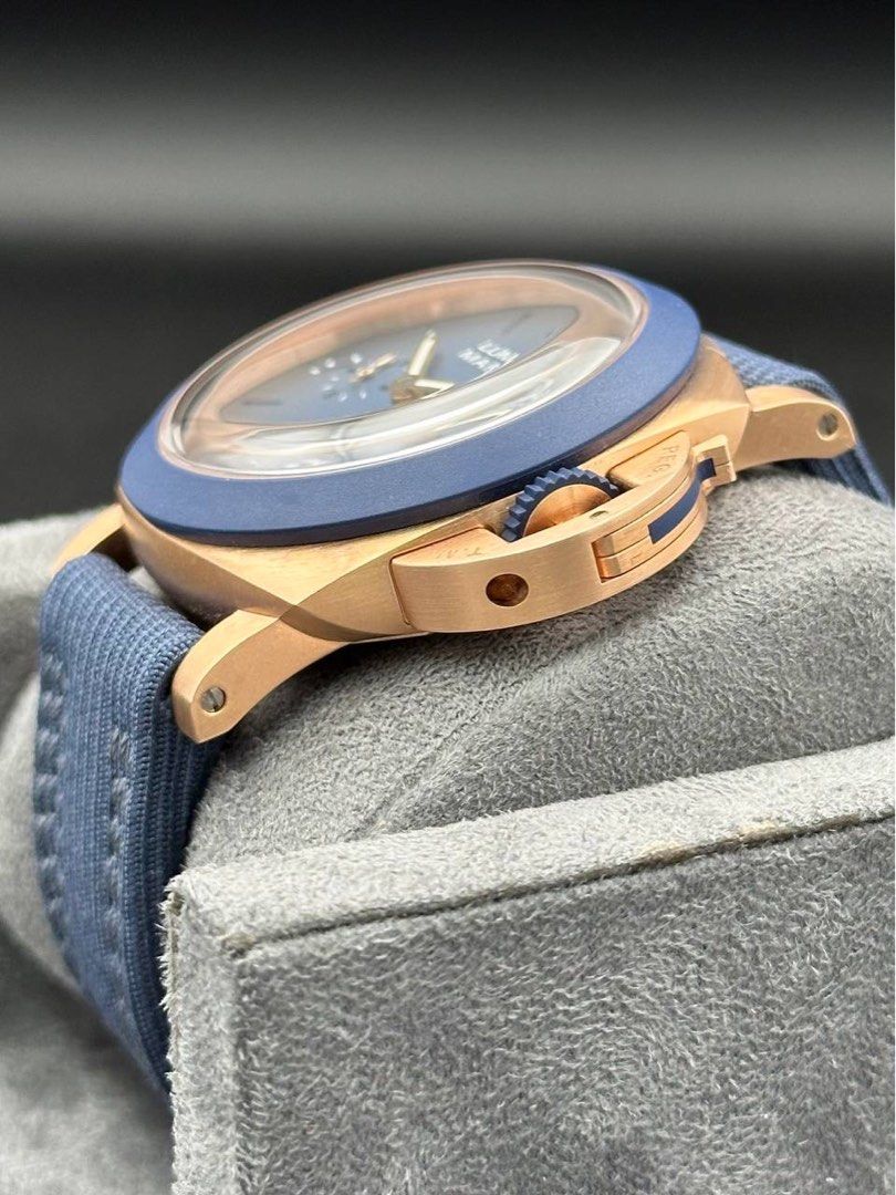 PAM01121 44mm Panerai Luminor 1950 Goldtech Sole Blu Guillequme Nery Rose Gold