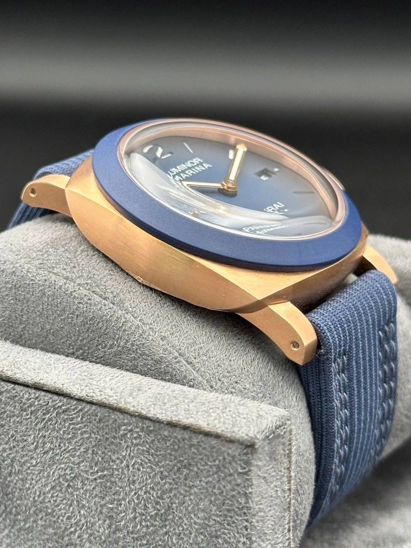 PAM01121 44mm Panerai Luminor 1950 Goldtech Sole Blu Guillequme Nery Rose Gold