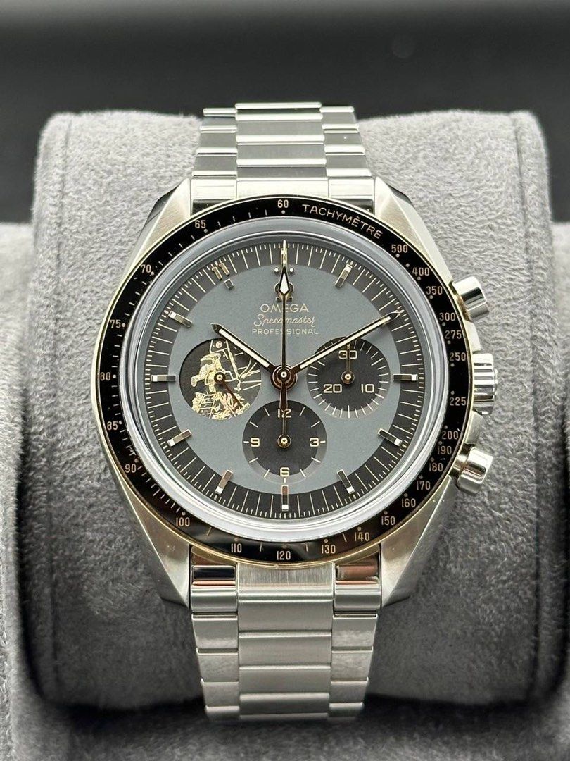2021 Omega Speedmaster Professional Moonwatch Apollo 11 50th Anniversary Ref. 310.20.42.50.01.001 Moonshine Gold Two Tone 2021 Full Set Like New