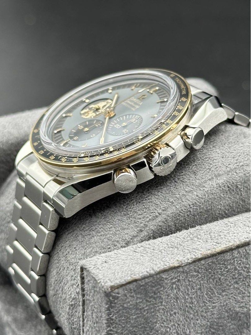 2021 Omega Speedmaster Professional Moonwatch Apollo 11 50th Anniversary Ref. 310.20.42.50.01.001 Moonshine Gold Two Tone 2021 Full Set Like New