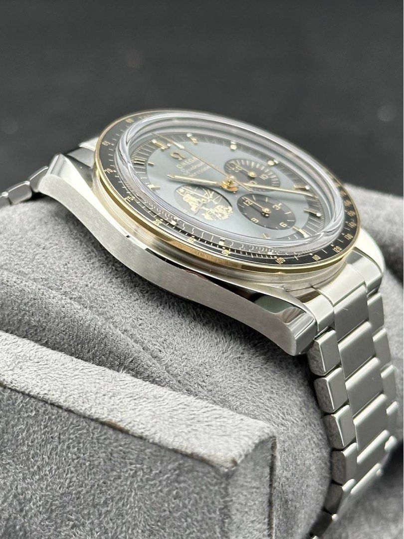 2021 Omega Speedmaster Professional Moonwatch Apollo 11 50th Anniversary Ref. 310.20.42.50.01.001 Moonshine Gold Two Tone 2021 Full Set Like New