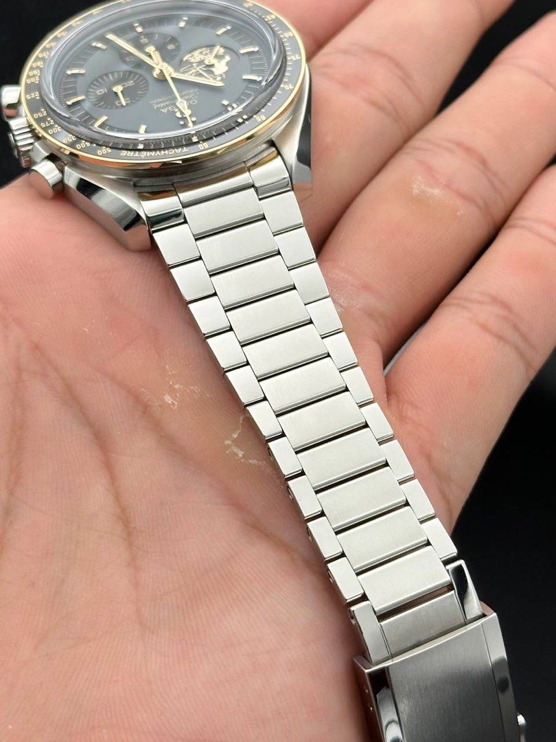 2021 Omega Speedmaster Professional Moonwatch Apollo 11 50th Anniversary Ref. 310.20.42.50.01.001 Moonshine Gold Two Tone 2021 Full Set Like New