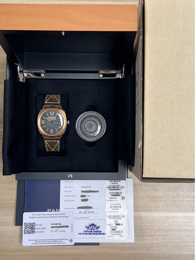45mm PAM00760 Panerai Radiomir Bronzo Green Ombre Textured Gradient dial Manual Wind 2022 Full Set