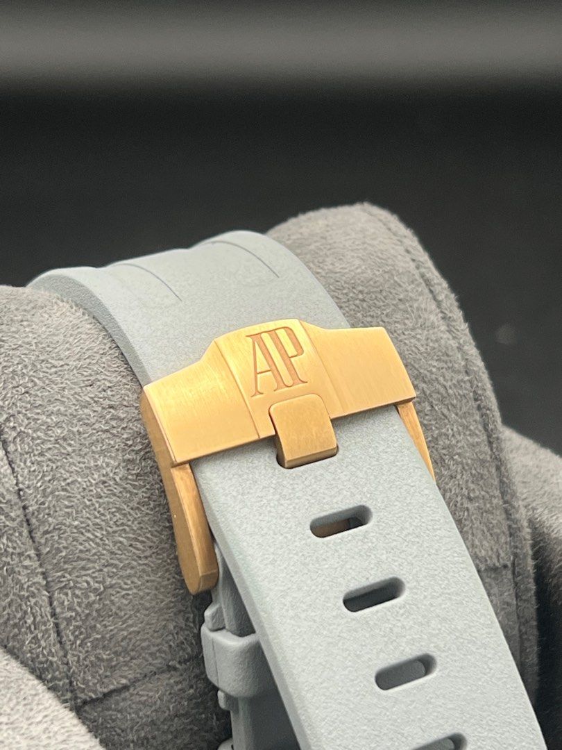 Limited Edt 15711OI Audemars Piguet Royal Oak Offshore Diver Rose Gold Titanium Bezel Grey Dial