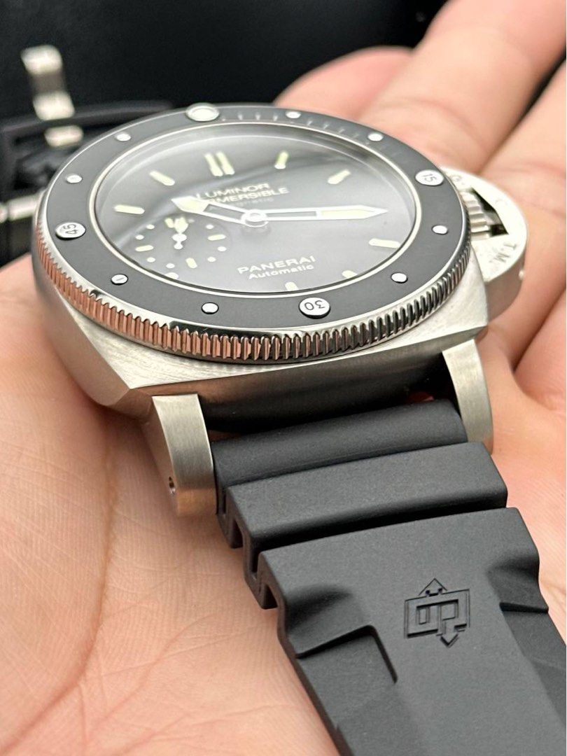 PAM00389 Luminor Submersible Titanium Amagnetic 1950 3 Days Automatic Ceramic Bezel Full Set New Old Stock