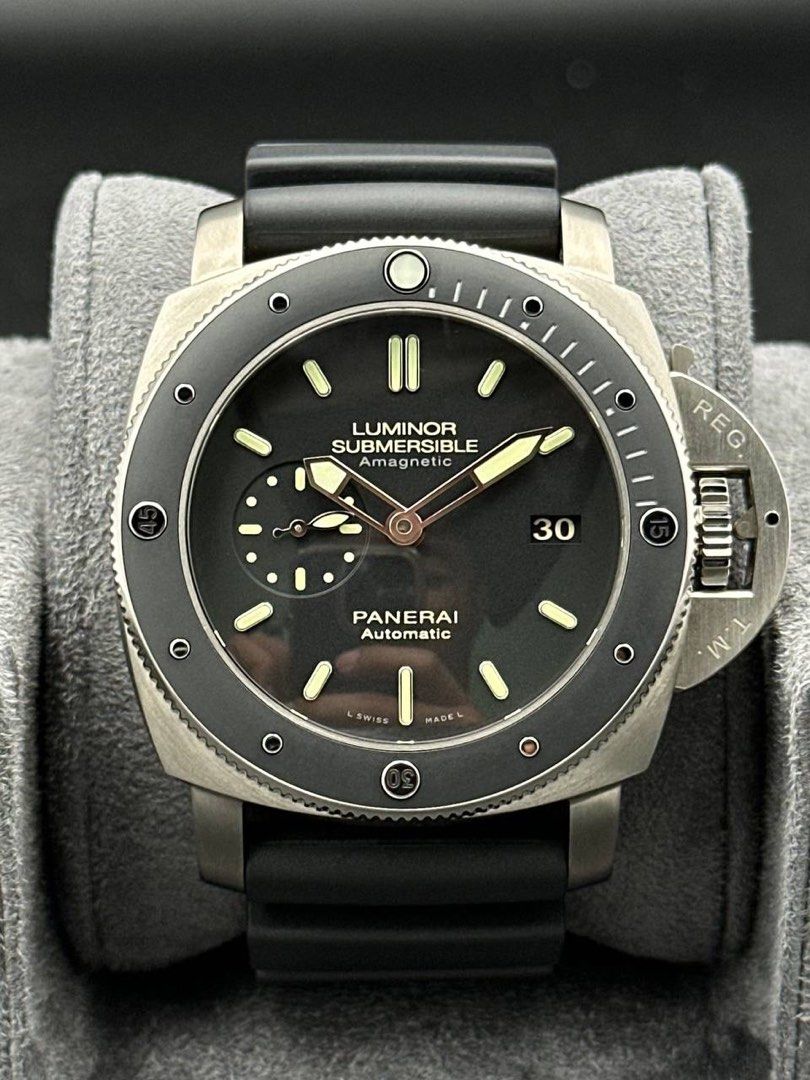 PAM00389 Luminor Submersible Titanium Amagnetic 1950 3 Days Automatic Ceramic Bezel Full Set New Old Stock