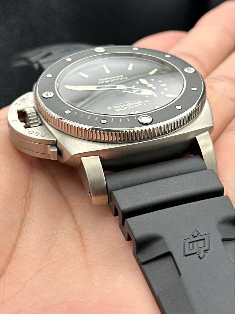 PAM00389 Luminor Submersible Titanium Amagnetic 1950 3 Days Automatic Ceramic Bezel Full Set New Old Stock