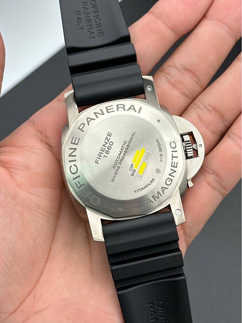 PAM00389 Luminor Submersible Titanium Amagnetic 1950 3 Days Automatic Ceramic Bezel Full Set New Old Stock