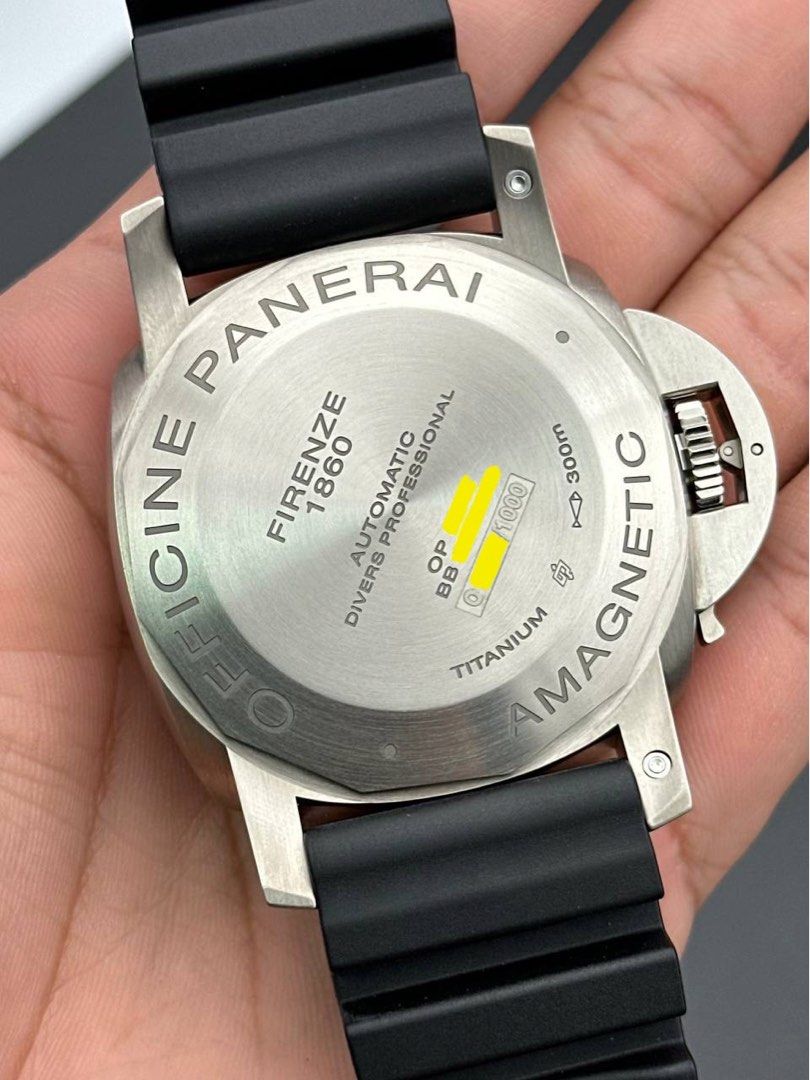 PAM00389 Luminor Submersible Titanium Amagnetic 1950 3 Days Automatic Ceramic Bezel Full Set New Old Stock