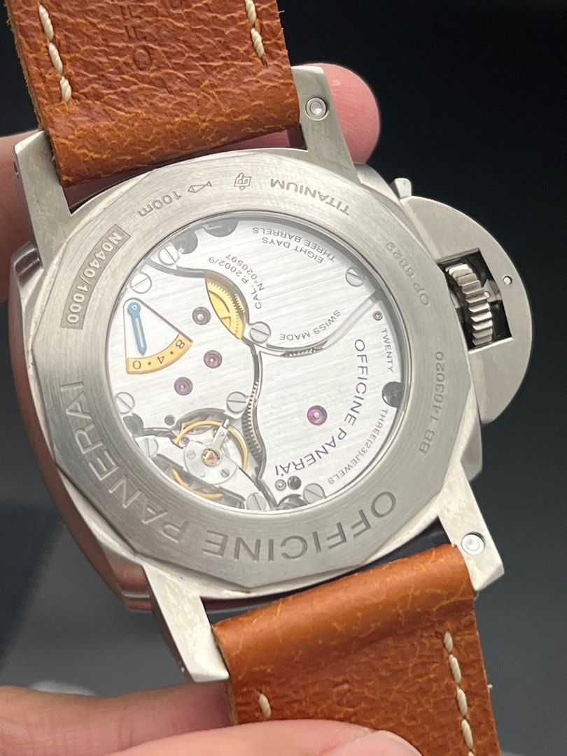 47mm PAM00368 Panerai Luminor Special Edition 1950 Fiddy Titanium Tobacco Brown dial Destro Lefty