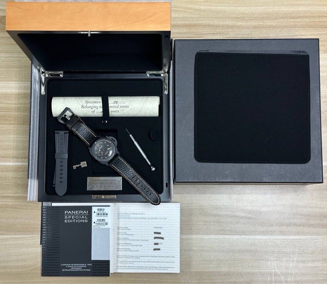 PAM00508 Panerai Luminor Submersible 1950 3 days automatic Limited Edition 1000 pieces PAM 508 Black Ceramic Like New