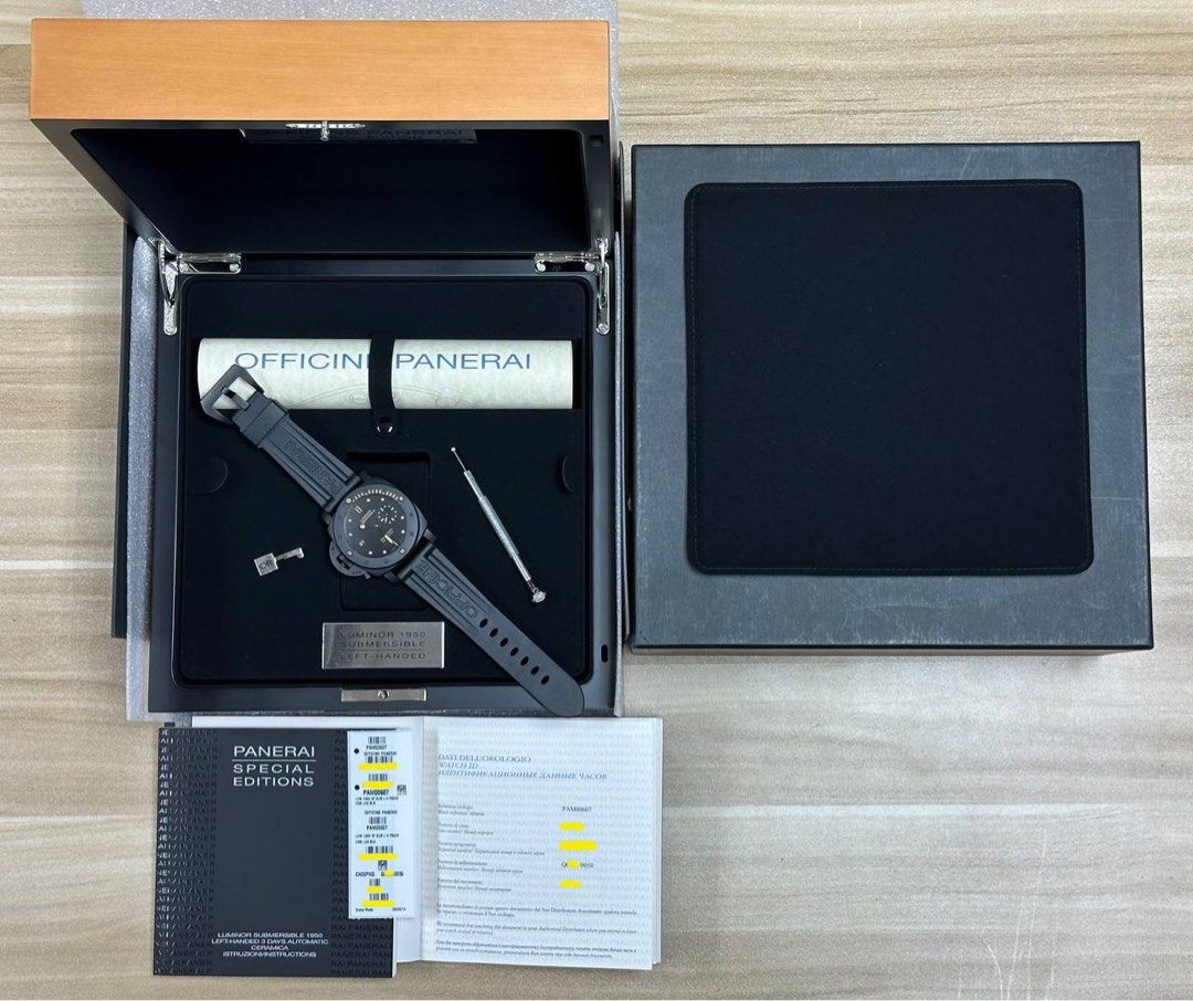 Panerai PAM00607 Luminor Submersible 1950 47mm Left-Handed Ceramica Limited Edition 2014 FULL SET Like New Pam 607 Destro