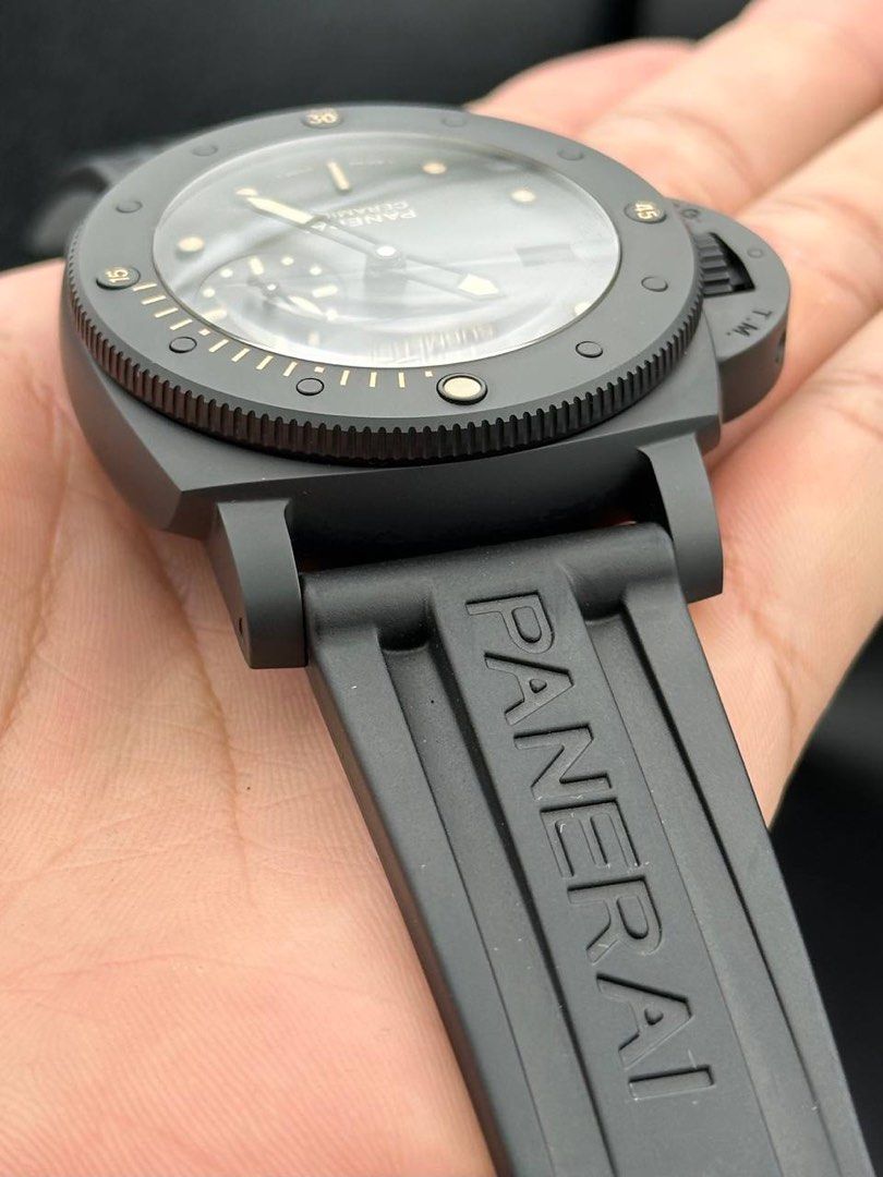 Panerai PAM00607 Luminor Submersible 1950 47mm Left-Handed Black Ceramic Ceramica Limited Edition 2014 FULL SET Like New Pam 607 Destro