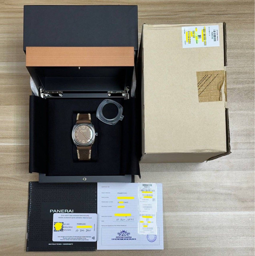 Panerai PAM01243 Radiomir Eilean 45mm Brown Teakwood Dial Limited Edition 2021 FULL SET Like New Pam 1243