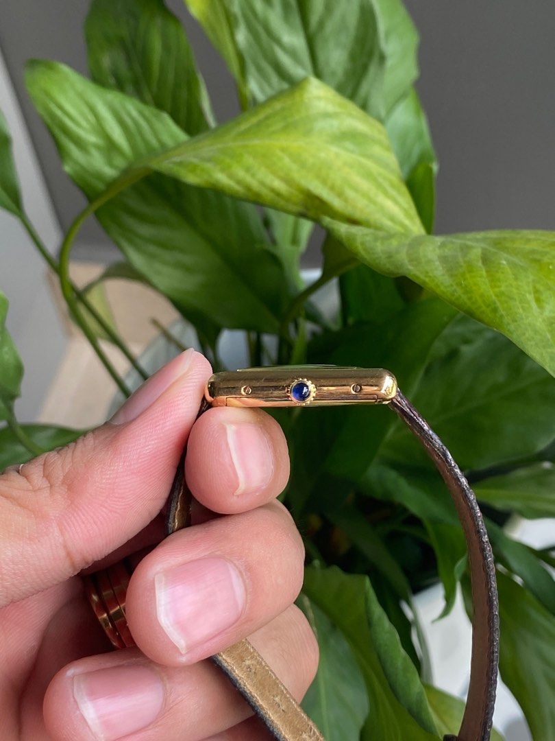 Manual Wind Cartier Tank Roman Onyx Black dial