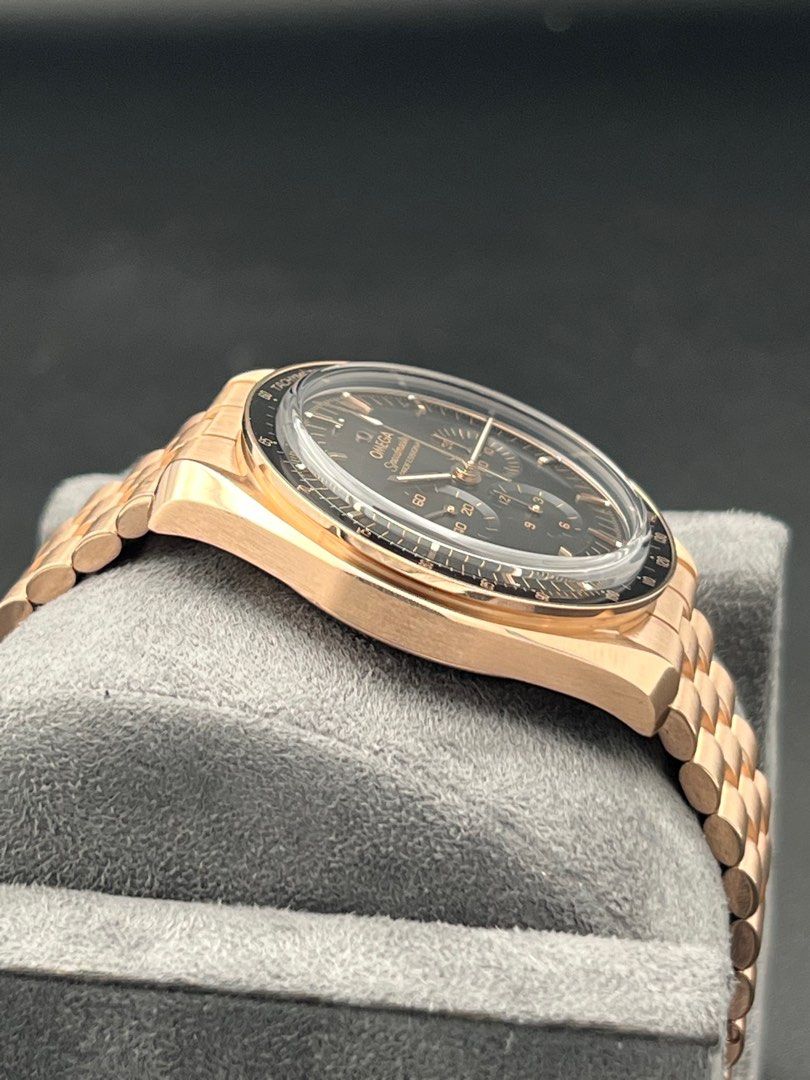 Omega Speedmaster Professional 42mm Sedna Rose Gold Black Dial on Bracelet