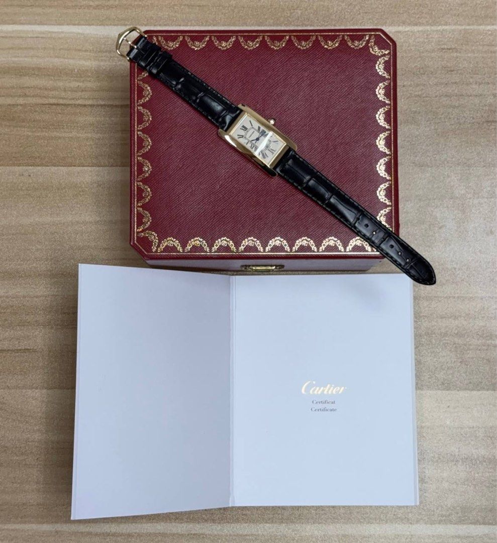 Cartier Tank Americaine Medium Automatic 18k Yellow Gold ref. 2483 FULL SET MINT CONDITION W2603556