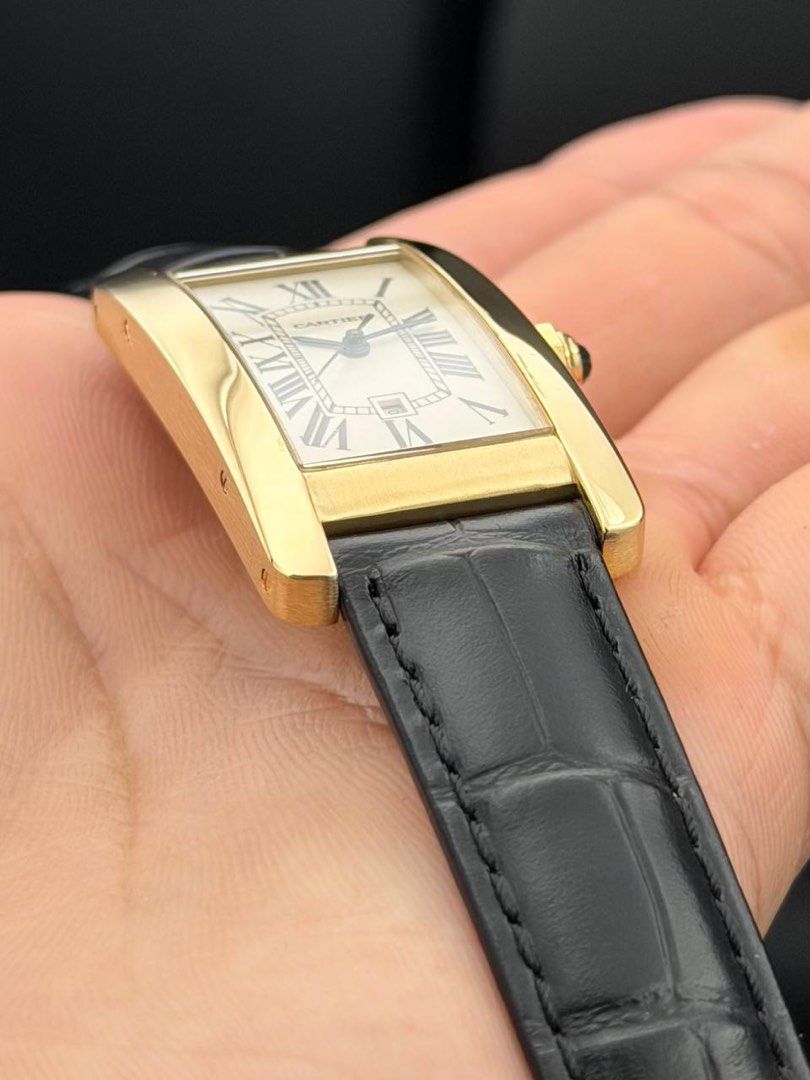 Cartier Tank Americaine Medium Automatic 18k Yellow Gold ref. 2483 FULL SET MINT CONDITION W2603556