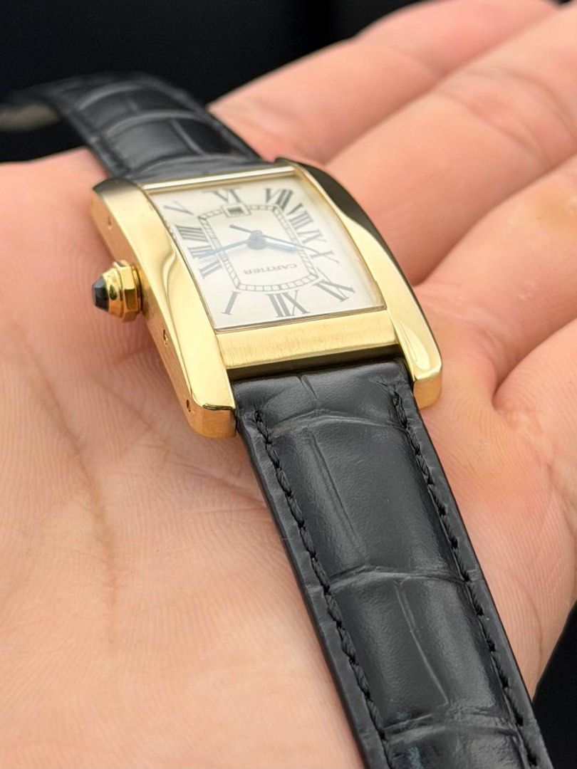 Cartier Tank Americaine Medium Automatic 18k Yellow Gold ref. 2483 FULL SET MINT CONDITION W2603556