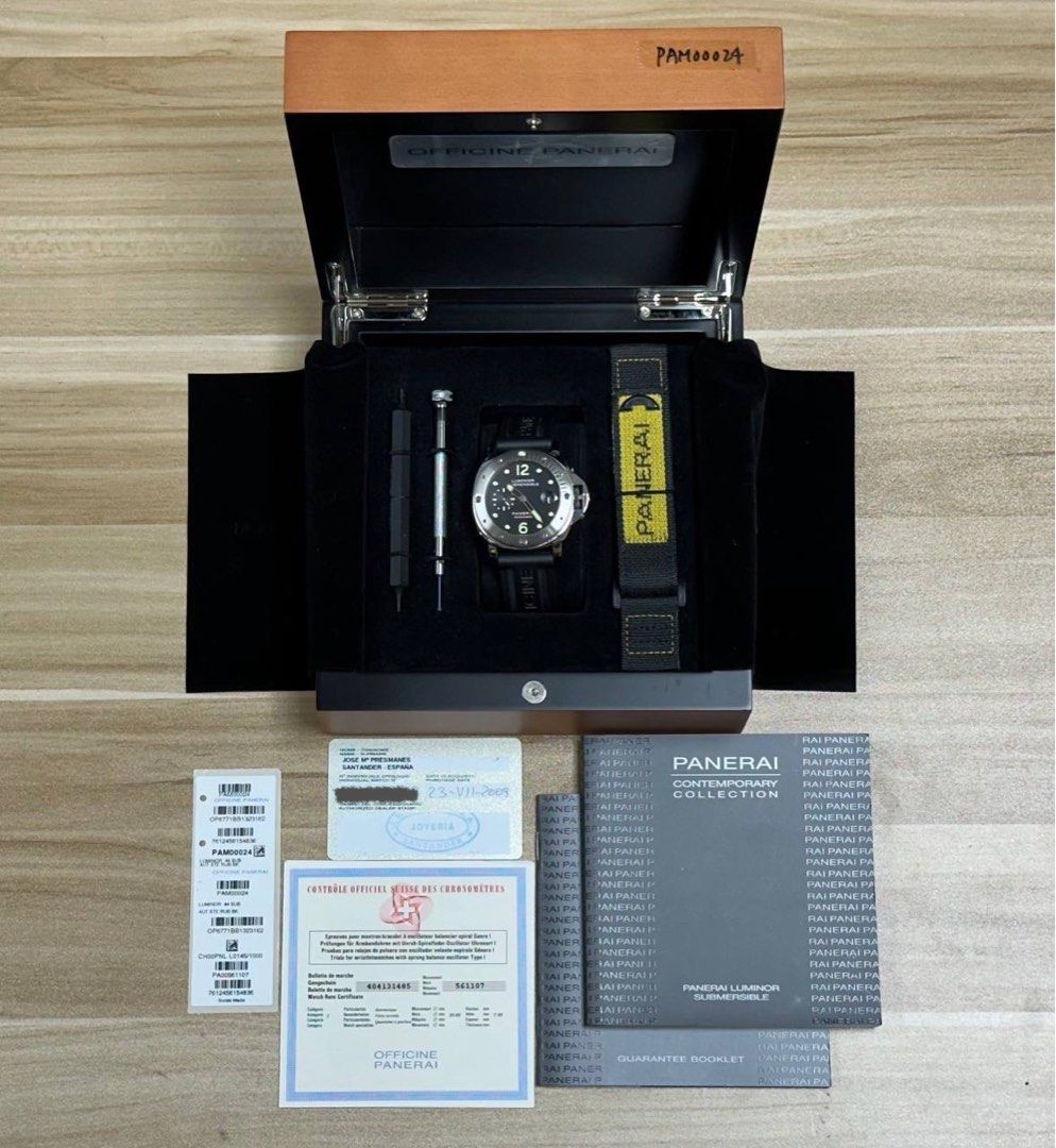 44mm PAM00024 Panerai Luminor Submersible Full Set Like New