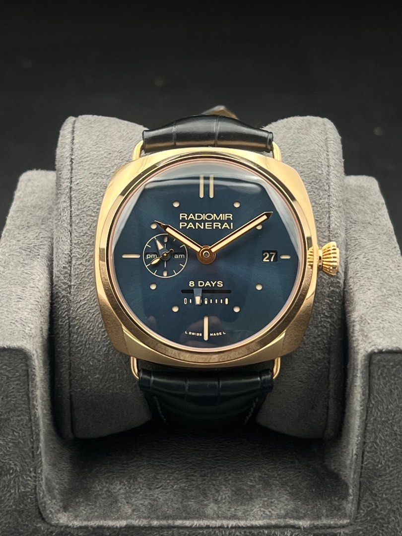 45mm PAM00538 Radiomir Rose Gold 8 Days GMT Oro Rosso Manual Wind Full Set